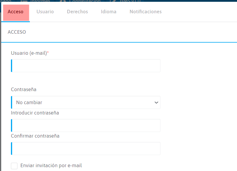 Configuración del usuario