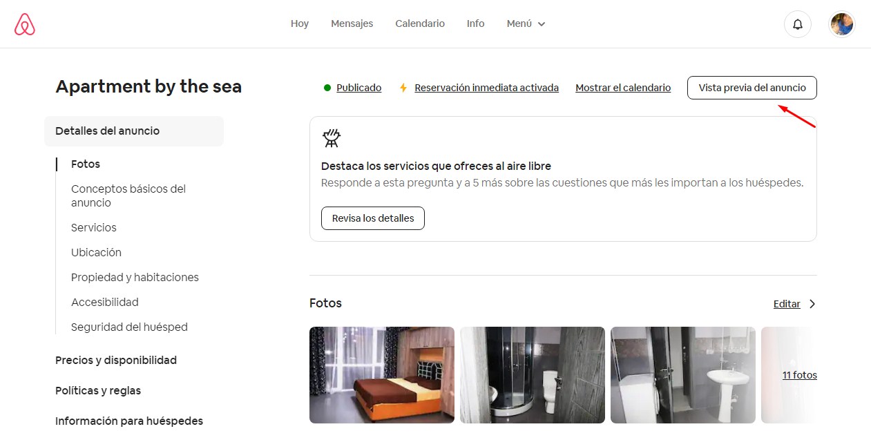 Conexión de canal AirBnB